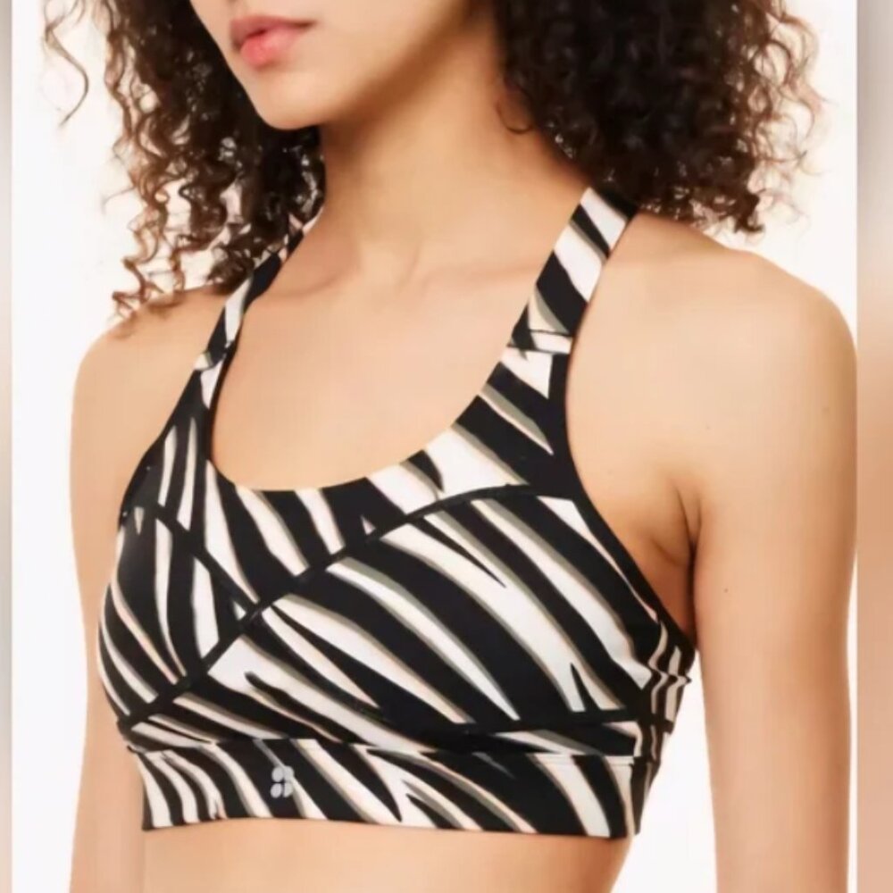 Sweaty Betty Power Medium Support Zebra Print Sports Bra Size XXL New With Tags